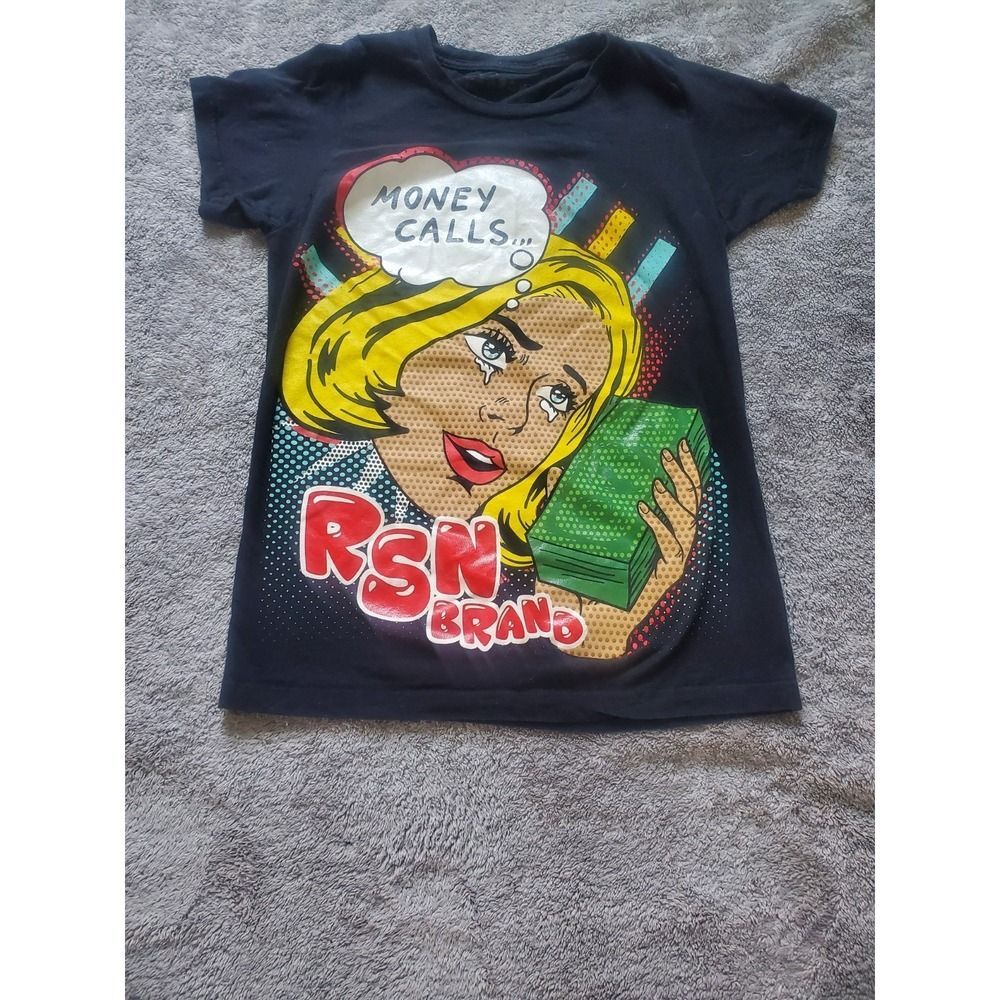 Reason Money Calls Graphic Tee in Black, Small